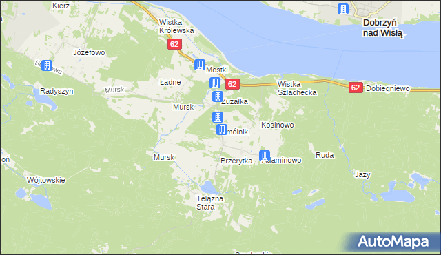mapa Smólnik gmina Włocławek, Smólnik gmina Włocławek na mapie Targeo