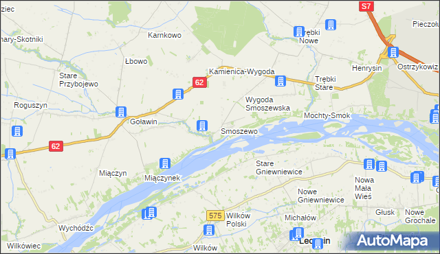 mapa Smoszewo, Smoszewo na mapie Targeo