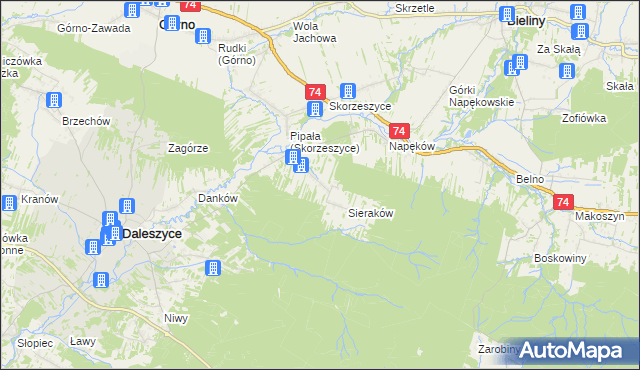 mapa Smyków gmina Daleszyce, Smyków gmina Daleszyce na mapie Targeo