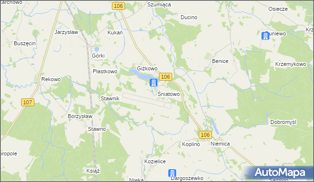 mapa Śniatowo, Śniatowo na mapie Targeo