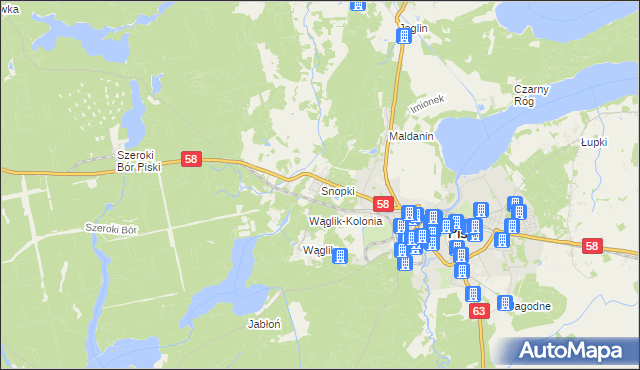 mapa Snopki, Snopki na mapie Targeo