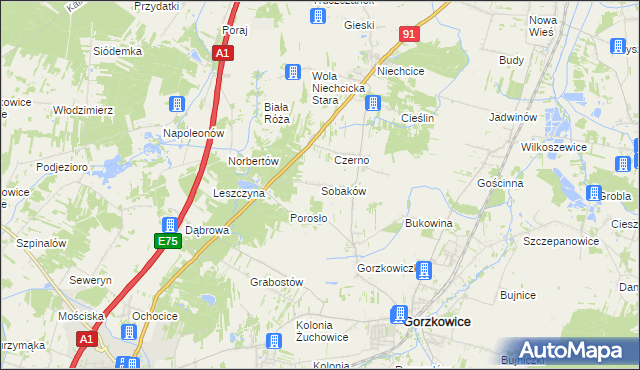 mapa Sobaków, Sobaków na mapie Targeo