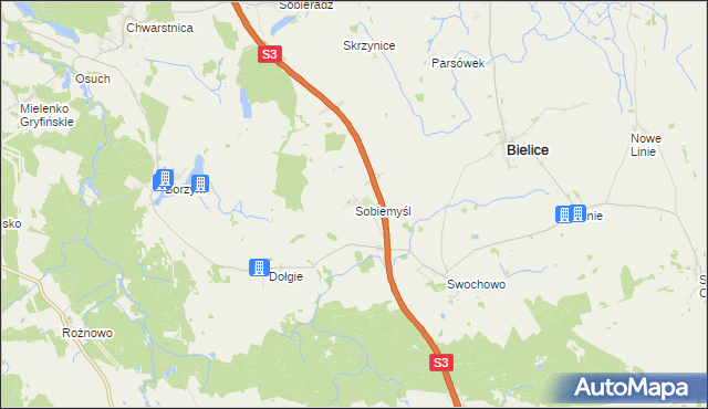 mapa Sobiemyśl, Sobiemyśl na mapie Targeo