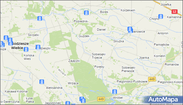 mapa Sobiesęki Trzecie, Sobiesęki Trzecie na mapie Targeo