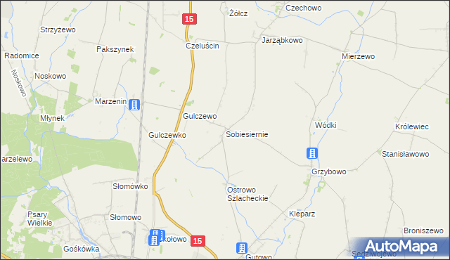 mapa Sobiesiernie gmina Września, Sobiesiernie gmina Września na mapie Targeo