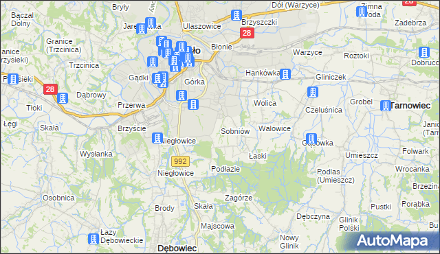 mapa Sobniów, Sobniów na mapie Targeo