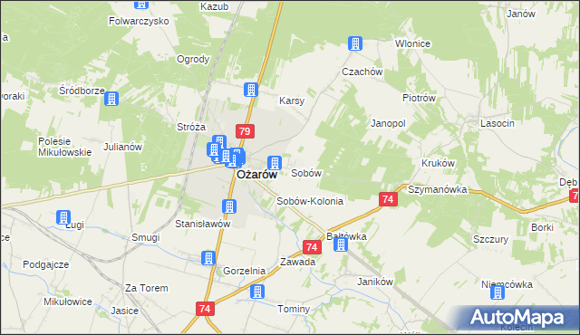 mapa Sobów, Sobów na mapie Targeo