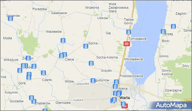 mapa Socha-Kolonia, Socha-Kolonia na mapie Targeo