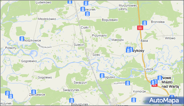 mapa Solec gmina Krzykosy, Solec gmina Krzykosy na mapie Targeo
