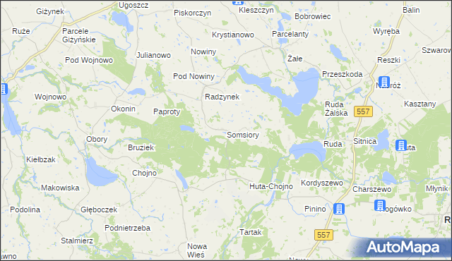 mapa Somsiory, Somsiory na mapie Targeo