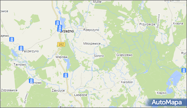 mapa Sonino, Sonino na mapie Targeo