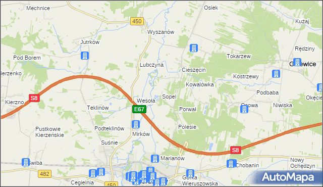 mapa Sopel, Sopel na mapie Targeo