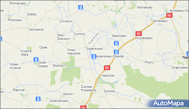 mapa Sosenkowo-Osiedle, Sosenkowo-Osiedle na mapie Targeo