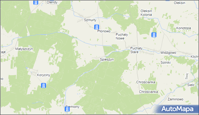 mapa Spieszyn, Spieszyn na mapie Targeo
