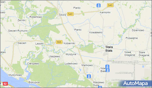 mapa Srebrna gmina Stara Biała, Srebrna gmina Stara Biała na mapie Targeo