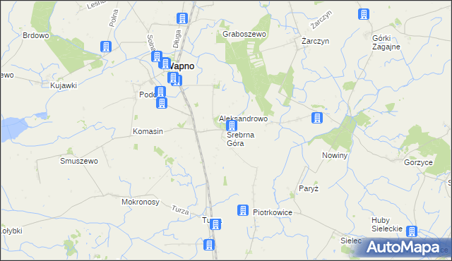 mapa Srebrna Góra gmina Wapno, Srebrna Góra gmina Wapno na mapie Targeo