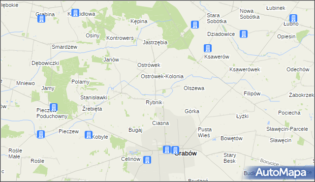 mapa Srebrna Wieś, Srebrna Wieś na mapie Targeo