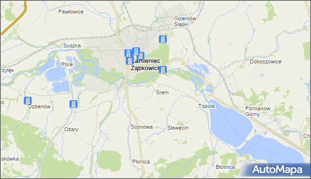 mapa Śrem gmina Kamieniec Ząbkowicki, Śrem gmina Kamieniec Ząbkowicki na mapie Targeo