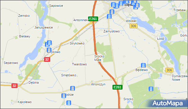 mapa Srocko Małe, Srocko Małe na mapie Targeo