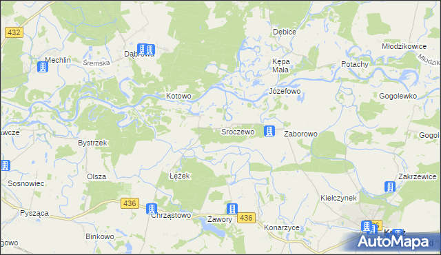 mapa Sroczewo, Sroczewo na mapie Targeo