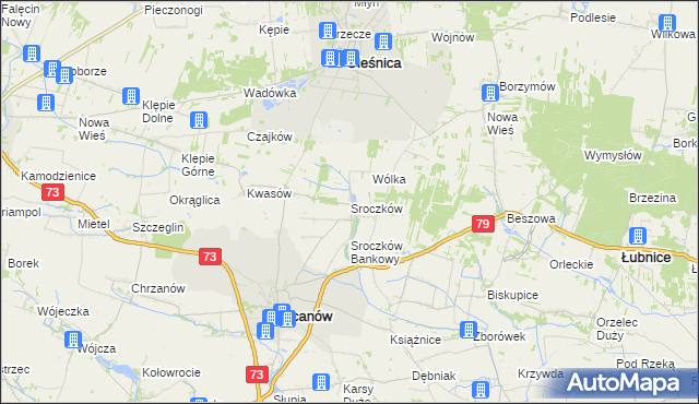 mapa Sroczków, Sroczków na mapie Targeo