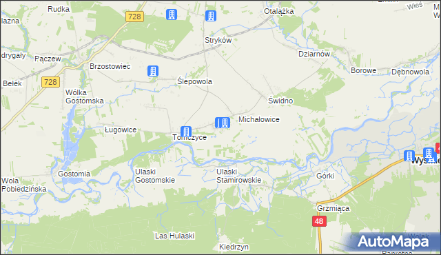 mapa Stamirowice gmina Mogielnica, Stamirowice gmina Mogielnica na mapie Targeo