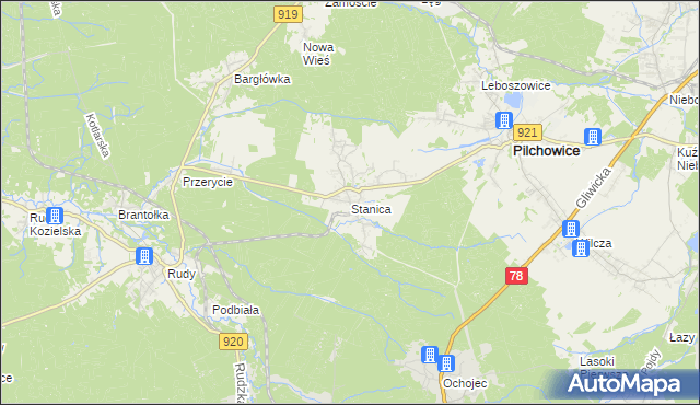 mapa Stanica, Stanica na mapie Targeo