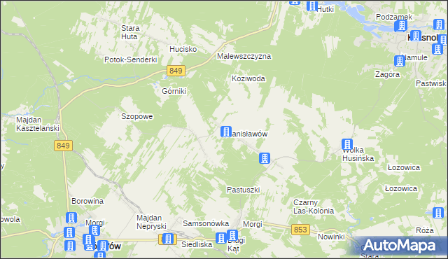 mapa Stanisławów gmina Józefów, Stanisławów gmina Józefów na mapie Targeo
