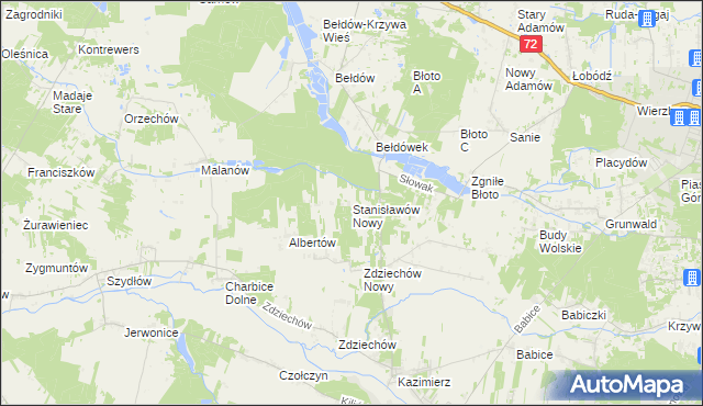 mapa Stanisławów Nowy, Stanisławów Nowy na mapie Targeo