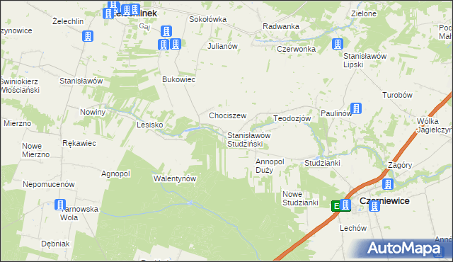 mapa Stanisławów Studziński, Stanisławów Studziński na mapie Targeo