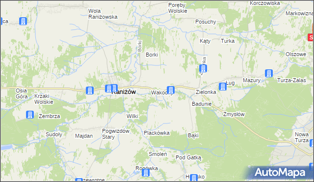 mapa Staniszewskie, Staniszewskie na mapie Targeo