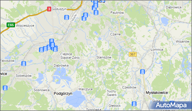 mapa Staniszów, Staniszów na mapie Targeo