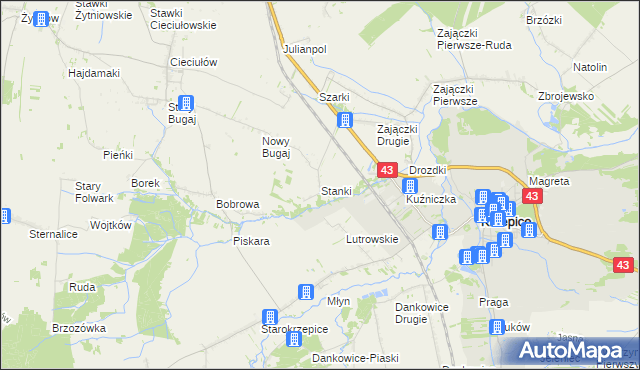 mapa Stanki, Stanki na mapie Targeo