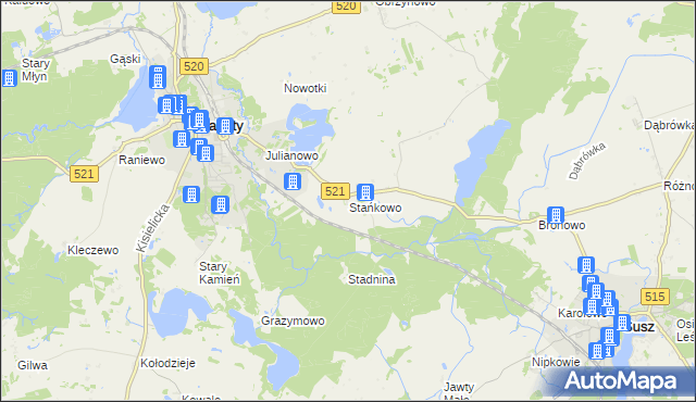 mapa Stańkowo, Stańkowo na mapie Targeo