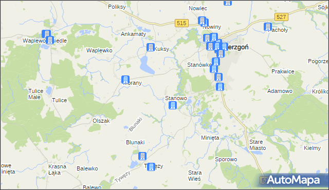 mapa Stanowo gmina Dzierzgoń, Stanowo gmina Dzierzgoń na mapie Targeo