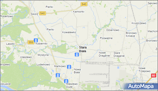 mapa Stara Biała, Stara Biała na mapie Targeo