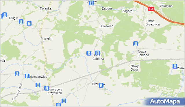 mapa Stara Jabłona, Stara Jabłona na mapie Targeo