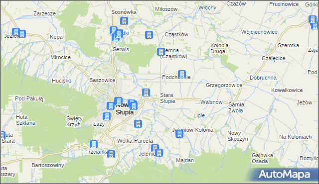 mapa Stara Słupia, Stara Słupia na mapie Targeo