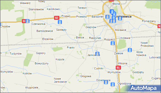 mapa Stara Wieś gmina Krośniewice, Stara Wieś gmina Krośniewice na mapie Targeo