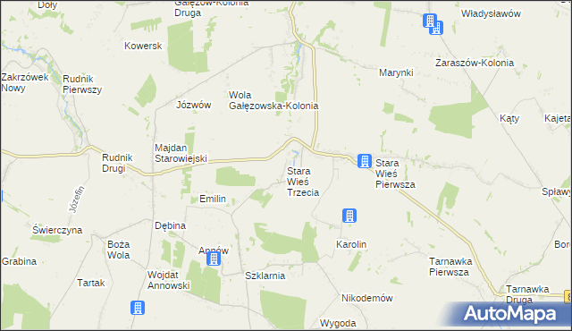 mapa Stara Wieś Trzecia, Stara Wieś Trzecia na mapie Targeo
