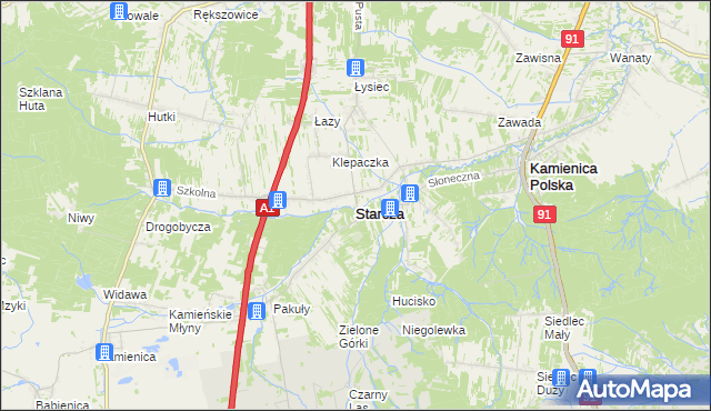 mapa Starcza, Starcza na mapie Targeo
