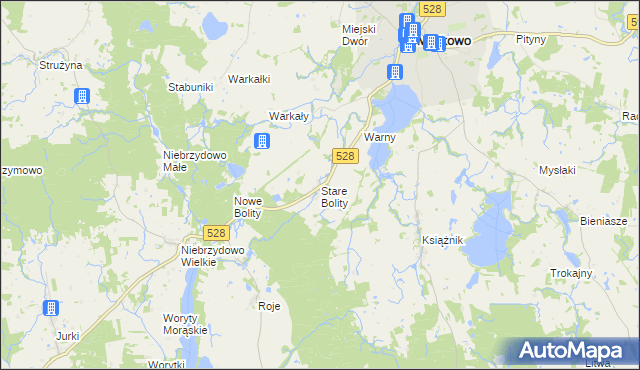 mapa Stare Bolity, Stare Bolity na mapie Targeo