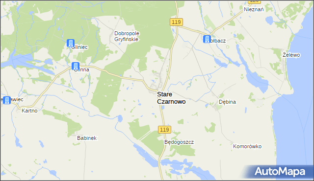 mapa Stare Czarnowo, Stare Czarnowo na mapie Targeo
