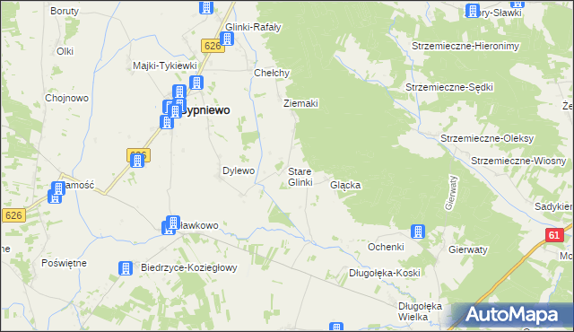 mapa Stare Glinki, Stare Glinki na mapie Targeo