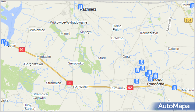 mapa Stare gmina Kaźmierz, Stare gmina Kaźmierz na mapie Targeo