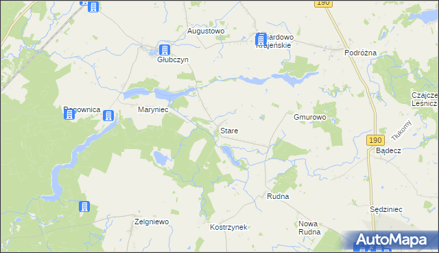 mapa Stare gmina Wysoka, Stare gmina Wysoka na mapie Targeo