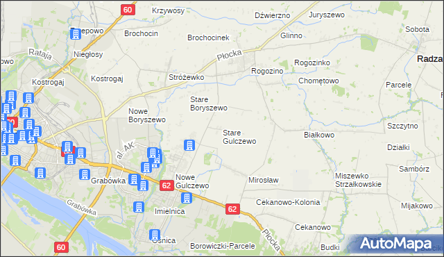mapa Stare Gulczewo, Stare Gulczewo na mapie Targeo