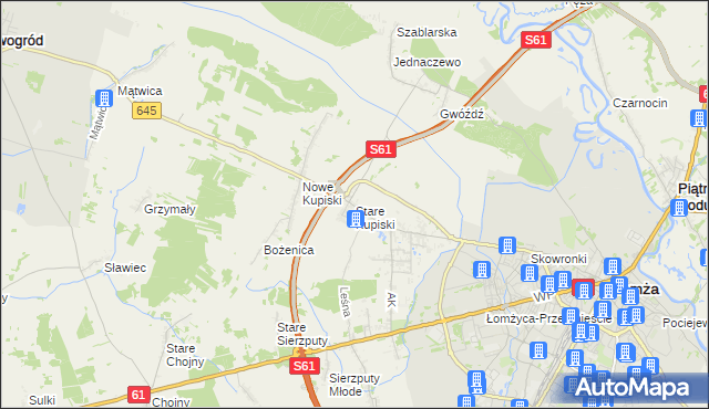 mapa Stare Kupiski, Stare Kupiski na mapie Targeo