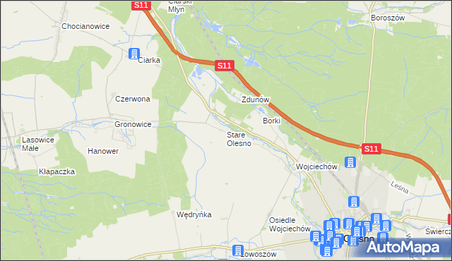 mapa Stare Olesno, Stare Olesno na mapie Targeo