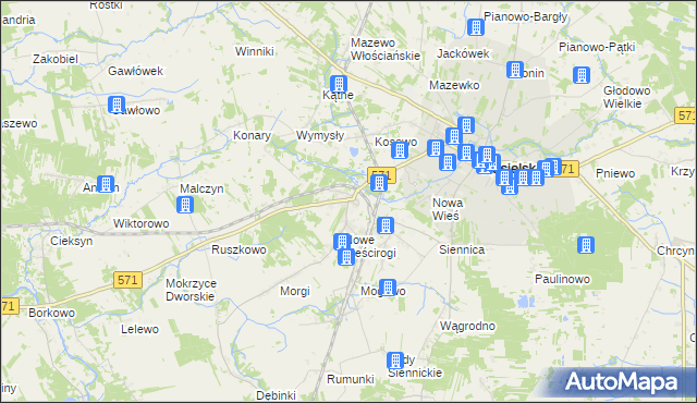 mapa Stare Pieścirogi, Stare Pieścirogi na mapie Targeo